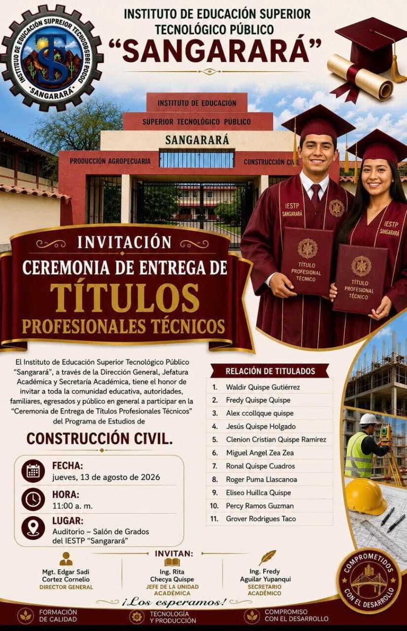 🎓✨ CEREMONIA DE ENTREGA DE TÍTULOS PROFESIONALES TÉCNICOS ✨🎓