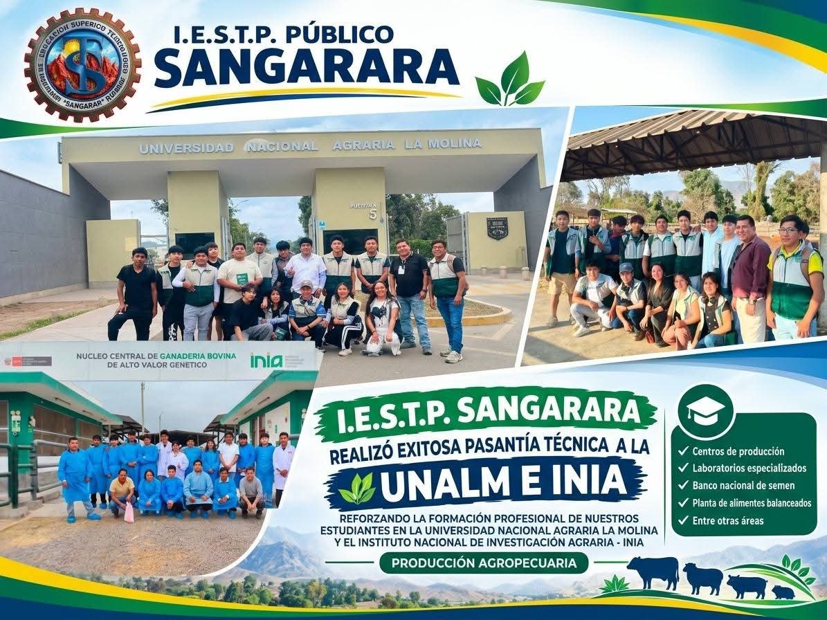✨ NUESTROS ESTUDIANTES DE PRODUCCIÓN AGROPECUARIA REALIZARON UNA EXITOSA PASANTÍA EN UNIVERSIDAD NACIONAL AGRARIA LA MOLINA (UNALM) E INSTITUTO NACIONAL DE INNOVACION AGRARIA (INIA) 🌟🐃🐄 🚀 ¡IMPULSANDO EL FUTURO AGROPECUARIO CON EXCELENCIA Y COMPROMISO! 🌾🐄🐔